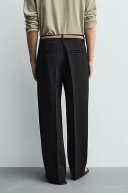 PANTAL?N CROPPED WIDE FIT PLIEGUES / Negro - Zara фото 3