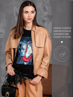 Футболка с шёлковой вставкой FSK009 - Sahar art lab фото 22