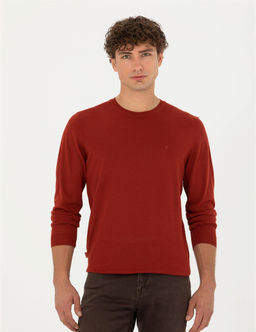 Kiremit Slim Fit Bisiklet Yaka Y_n Kar___ml_ Basic Triko Kazak - Pierre cardin фото 3