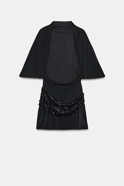 VESTIDO MINI FAJ?N LENTEJUELAS / Negro - Zara фото 7