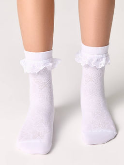 Цена за 2 пары Conte-kids TIP-TOP (с кружевной лентой) белый