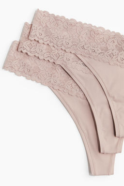 Pack de 3 bragas thong de microfibra y encaje - H&m фото 5