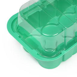 Цена за 5 шт. Мини - парник для рассады, 35×13×11 см, 14 ячеек под таблетки для рассады d=4 см, пластик, Greengo