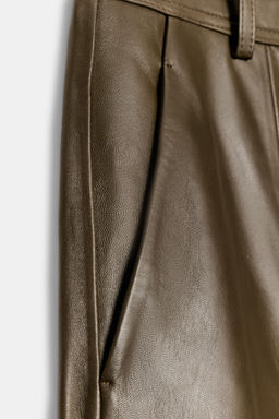 ZW COLLECTION LIMITED EDITION STRAIGHT LEATHER TROUSERS - Zara фото 5