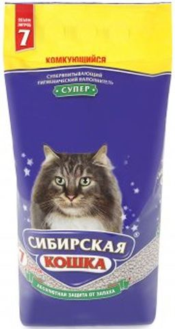 Наполнитель Сибирская Кошка СУПЕР 7 л комкующийся 00023946