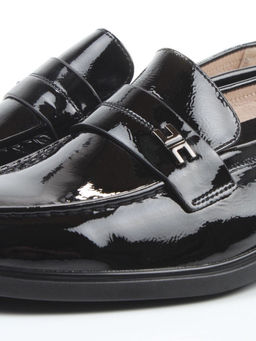 03-DEB17-3 BLACK Лоферы женские (натуральная кожа)