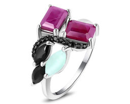 Кольцо, изумруд берилл , рубин корунд , сапфир корунд , шпинель, Бернарда