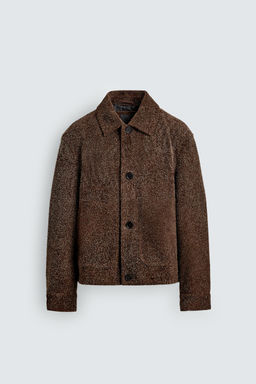 BRUSHED SUEDE LEATHER JACKET - Zara фото 7
