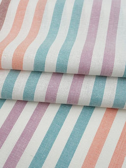 Холст полотенечный Бордовые/лососевые/мятные полосы, ш.0.5м, лен-30%, хл-70%, 140гр/м.кв - Купава фото 3