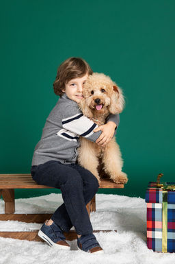 Серый кардиган из меланжевого трикотажа для мальчика