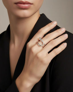 Кольцо с белым серебрением