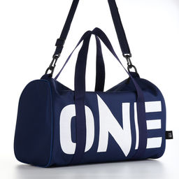 Сумка спортивная на молнии TEXTURA, с подкладкой, длинный ремень, маленький размер, с акцентным принтом, синяя