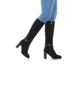 02-A362-15BM-2 BLACK Сапоги женские (натуральная замша, натуральный мех (еврозима)) - Фабричный китай фото 3