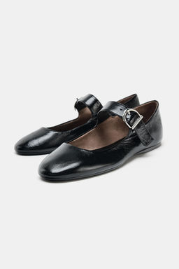 LEATHER BUCKLE BALLET FLATS - Zara фото 2