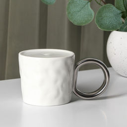 Кружка с ложкой «Стильный мишка», 320 мл, керамика, белая