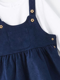 Kare Yaka K?z Bebek Salopet ve Ti??rt 2li Tak?m - Waikiki фото 2