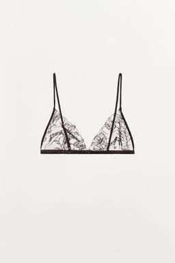 TRIANGLE BRA WITH CONTRAST LACE - Zara фото 6