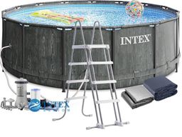 -15% Бассейн на опорах 457х122см (фильтр-насос 3,8 м3/ч, лестница, подстилка, тент), INTEX  фото 2