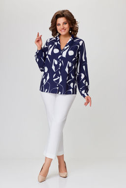 Блуза Swallow 803.2 черный+серебряный узор фото 726