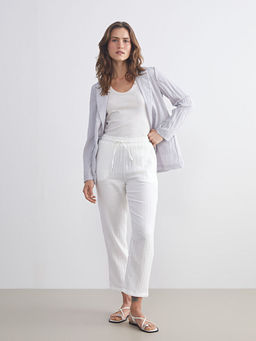 Beli Lastikli Dokulu M?slin Kad?n Pantolon