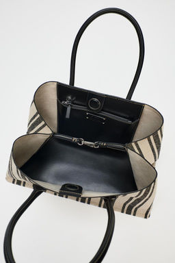 STRIPED CANVAS TOTE BAG - Zara фото 6