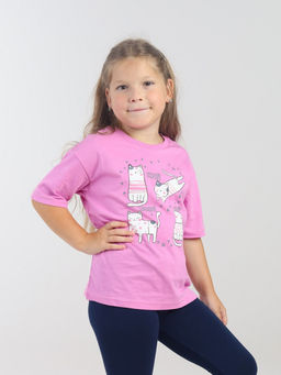 CRB wear / CWKG 90271-45 Комплект для девочки (футболка, брюки модель легинсы),сиреневый  фото 2