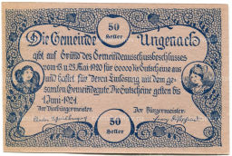 Банкнота 50 геллеров 1920 года Австрия  Унгенах (нотгельд)