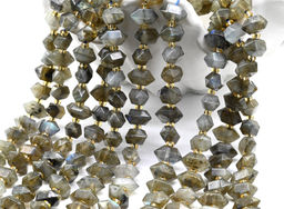 Бусины из лабрадора многогранник 7*10мм, 37см, 47 бусин Радуга камня