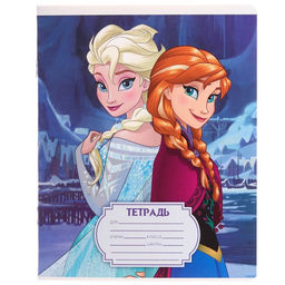 Цена за 20 шт. Тетрадь в клетку 12 листов, 5 видов МИКС, обложка мелованный картон, «Холодное сердце»