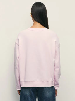 Свитшот из хлопка со стразами / Zarina  фото 5