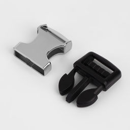 Цена за 2 шт. Фастекс 20 мм, нагрузка до 15 кг ,металл/пластик, цвет серебряный/чёрный - Арт узор фото 2