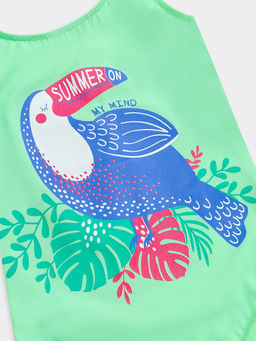 Купальник для девочек светло-салатовый с птичкой - Mark formelle фото 3