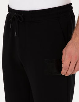 Siyah Slim Fit Pamuk Kar___ml_ Pa_as_ Lastikli E_ofman Alt_