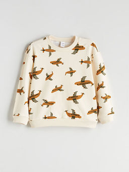 Bask?l? Erkek ?ocuk Sweatshirt ve Pantolon 2li