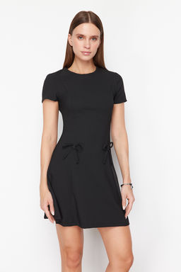 TRENDYOLMILLA K?rm?z? Etegi Belden Ac?lan Fiyonk Detayl? Mini Dokuma Elbise TWOSS24EL00803 фото 11