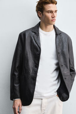LEATHER BLAZER - Zara фото 5