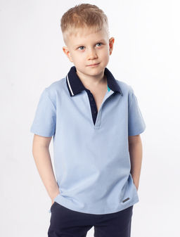 Футболка-поло из трикотажа пике с эластаном