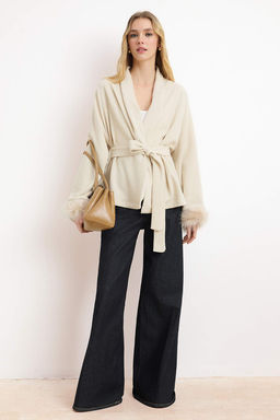 Antrasit Kurk Detayl? Oversize/Genis Kal?p Selanik Esnek Orme Ceket TWOAW26CE00080 - Trendyolmilla фото 6
