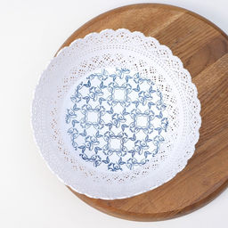 Цена за 2 шт. Корзинка для фруктов и хлеба «Зефир. Принт», пластик, d=20 см, белая