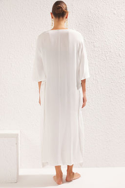 TRENDYOLMILLA Siyah Maxi Dokuma Plaj Elbisesi TBESS25EL00013  фото 5