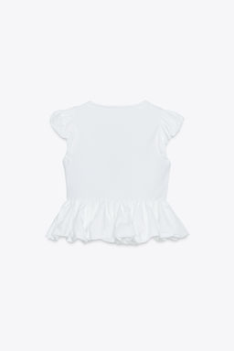CONTRAST BOW T-SHIRT - Zara фото 7