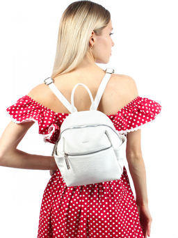 LACCOMA рюкзак Жизель-белый эко кожа хлопок  фото 9