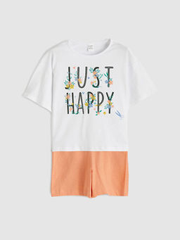 Bask?l? K?z ?ocuk Ti??rt ve ?ort 2li