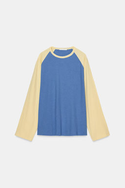 CAMISETA RANGLAN MANGA LARGA / Crudo / Azul - Zara фото 3