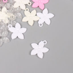 Цена за 2 шт. Декор для творчества пластик Пятилистник, набор 20 г, 3?2.6?0.3 см, МИКС