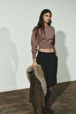 PLAIN KNIT CROPPED JUMPER