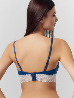Бюстгальтер женский синий с декором из кружева французский синий 512547 - Mark formelle фото 3