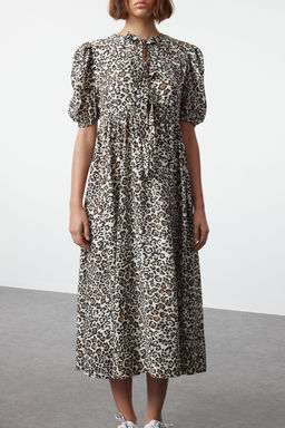 Trendyolmilla Cok Renkli Animal A-line Maxi Dokuma Elbise TWOSS24EL01140  фото 4