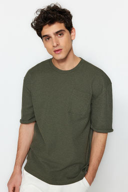 TRENDYOL MAN Haki Oversize/Genis Kesim Bisiklet Yaka Basic Buyuk Beden T-Shirt TMNSS25BF00000 - Trendyolmilla фото 2
