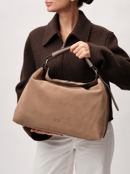 Замшевая сумка Andrea DBR 31374 серо-коричневый